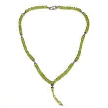 Semiprecious Natural, Peridot Gemstone Lariat Style Necklace