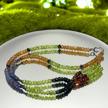 Citrine Natural, Tanzanite, Tsavorite, Peridot, and Spessartite Necklace