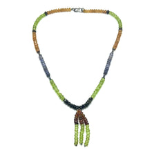 Citrine Natural, Tanzanite, Tsavorite, Peridot, and Spessartite Necklace