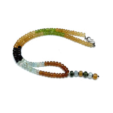 Smoky Quartz Natural, Citrine, Aqua, Spessartite, and Green Tourmaline Necklace