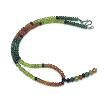Tsavorite Natural, Spessartite Garnet, Black Tourmaline, and Peridot Necklace