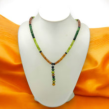 Tsavorite Natural, Spessartite Garnet, Black Tourmaline, and Peridot Necklace