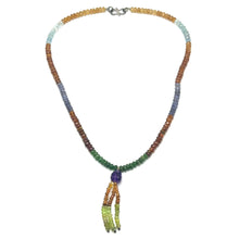 Aquamarine Natural, Spessartite, Tanzanite, Tsavorite, Citrine, Peridot, and Amethyst Necklace