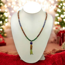 Aquamarine Natural, Spessartite, Tanzanite, Tsavorite, Citrine, Peridot, and Amethyst Necklace
