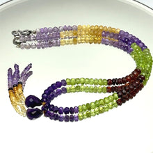Amethyst Natural, Spessartite Garnet, Peridot, and Citrine Necklace