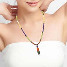 Carnelian Natural, Spessartite, Amethyst, Peridot, Citrine, and Green Tourmaline Necklace