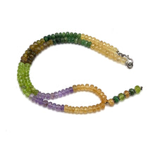 Citrine Natural, Amethyst, Peridot, Tsavorite, and Green Tourmaline Necklace