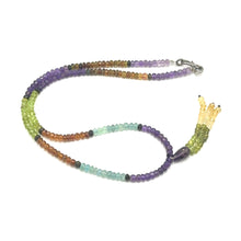 Aqua Natural, Spessartite, Citrine, Green Tourmaline, Peridot, Citrine, and Amethyst Necklace