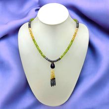 Citrine Natural, Tanzanite, Peridot, and Amethyst Necklace