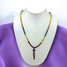 Citrine Natural, Garnet, Amethyst, Peridot, and Spessartite Necklace