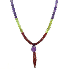 Citrine Natural, Garnet, Amethyst, Peridot, and Spessartite Necklace