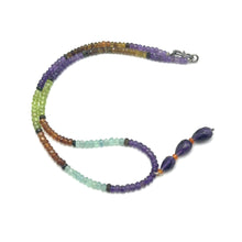 Spessartite Garnet Natural, Aquamarine, Amethyst, and Peridot Necklace