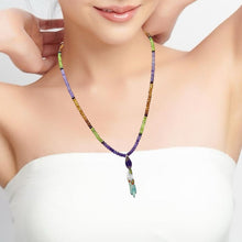 Aqua Natural, Peridot, Spessartite, Amethyst, and Carnelian Necklace