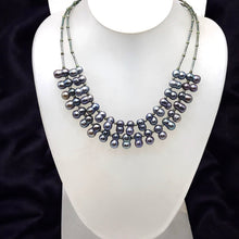 Pearl Two-Layered Dark Grey Unique Necklace