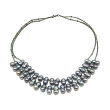 Pearl Two-Layered Dark Grey Unique Necklace