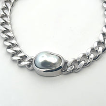 Bracelet South Sea Pearl 15 Carat Sterling Silver Cuban Link Unisex Unique Jewelry