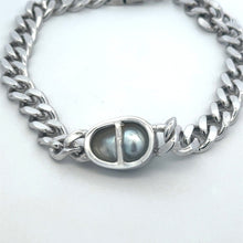 Bracelet South Sea Pearl 15 Carat Sterling Silver Cuban Link Unisex Unique Jewelry