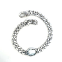 Bracelet South Sea Pearl 15 Carat Sterling Silver Cuban Link Unisex Unique Jewelry