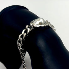 Bracelet South Sea Pearl 15 Carat Sterling Silver Cuban Link Unisex Unique Jewelry