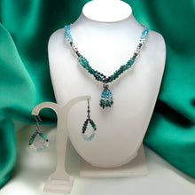 Alluring Vibrant Multi Colored Cubic Zirconia Necklace Earring Set