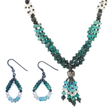 Alluring Vibrant Multi Colored Cubic Zirconia Necklace Earring Set