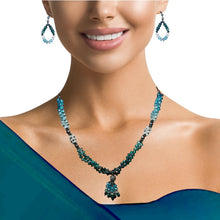 Alluring Vibrant Multi Colored Cubic Zirconia Necklace Earring Set