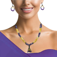 Cubic Zirconia Colored Rondelle Facet Necklace Earring Vibrant Set