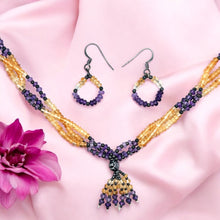 Cubic Zirconia Colored Rondelle Facet Necklace Earring Vibrant Set