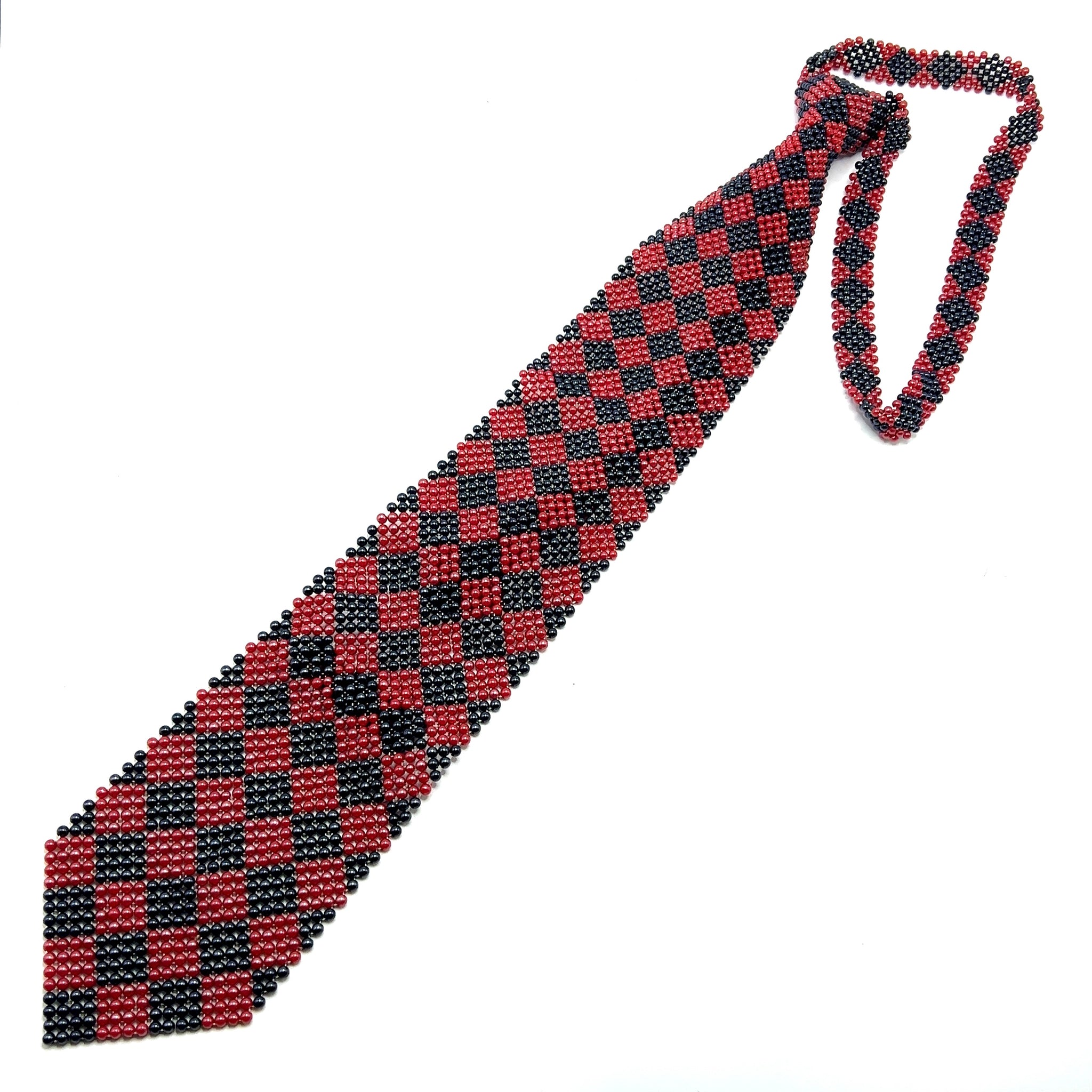 Handcrafted Argyle Pattern Pearl Tie Timeless Unique Collection