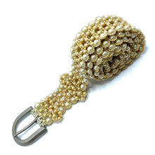 Handmade Pearl Mesh Design Buckled Belt Unique Men's Wear