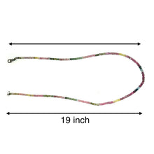 Natural Multi Tourmaline Rondelle Facet Cut Beads Gemstone Necklace