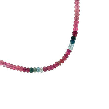 Natural Multi Tourmaline Rondelle Facet Cut Beads Gemstone Necklace
