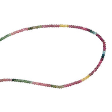 Natural Multi Tourmaline Rondelle Facet Cut Beads Gemstone Necklace
