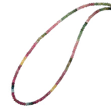 Natural Multi Tourmaline Rondelle Facet Bead Gemstone Necklace Jewelry