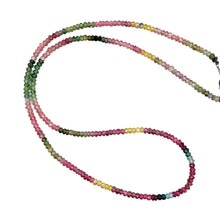 Natural Multi Tourmaline Rondelle Facet Bead Gemstone Necklace Jewelry