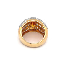 18K Gold Luxury Ring With Natural Diamond & Orange Yellow with White Sapphire Gemstone - JEWELNJOY