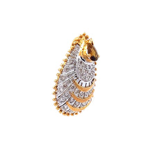 18K Two Tone Gold Pendant Earring Set with Natural Diamond & Green Tourmaline Jewellery