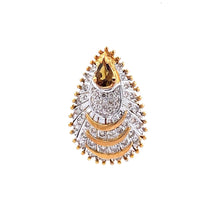 18K Two Tone Gold Pendant Earring Set with Natural Diamond & Green Tourmaline Jewellery