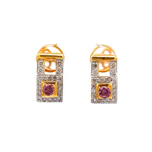 18K Two Tone Gold Pendant Earring Set with Natural Diamond & Multi Sapphire Jewellery