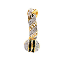 18K Two Tone Gold Pendant Earring Set with Natural Diamond & Sapphire Jewellery