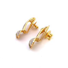18K Two Tone Gold Pendant Earring With Natural Diamond & Green Sapphire Precious Gemstone Jewelry Set