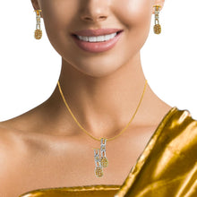 18K Two Tone Gold Pendant Earring Set with Natural Diamond Jewellery