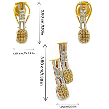 18K Two Tone Gold Pendant Earring Set with Natural Diamond Jewellery