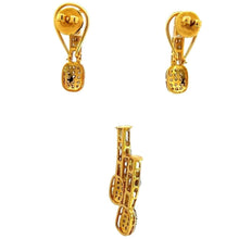 18K Two Tone Gold Pendant Earring Set with Natural Diamond Jewellery