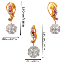 18K Two Tone Gold Pendant Earring Set with Natural Diamond & Pink Tourmaline Jewellery