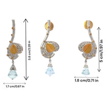 18K Two Tone Gold Pendant Earring Set with Natural Diamond & Swiss Blue Topaz Jewellery