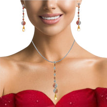 18K Two Tone Gold Pendant Earring Set with Natural Diamond, Ruby & Citrine Jewellery