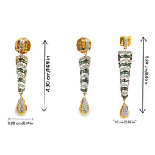 18K Two Tone Gold Pendant Earring Set with Natural Diamond & Tsavorite Jewellery