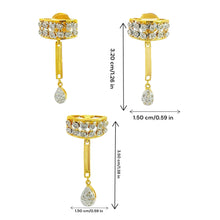 18K Two Tone Gold Pendant Earring Set with Natural Diamond Unique Jewellery