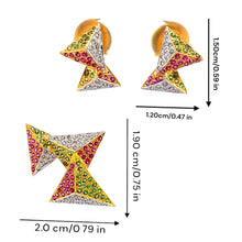 18K Two Tone Gold Pendant Earring Set with Natural Diamond, Ruby & Tsavorite Jewellery